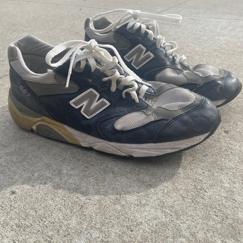 New Balance 587 Made In USA Men's Dark Blue and Light Gray Sneakers